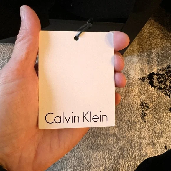 Calvin Klein Black Double-Breasted Trench Coat - Picture 9 of 9